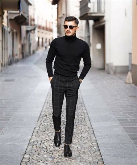 black pant and shirt combination.